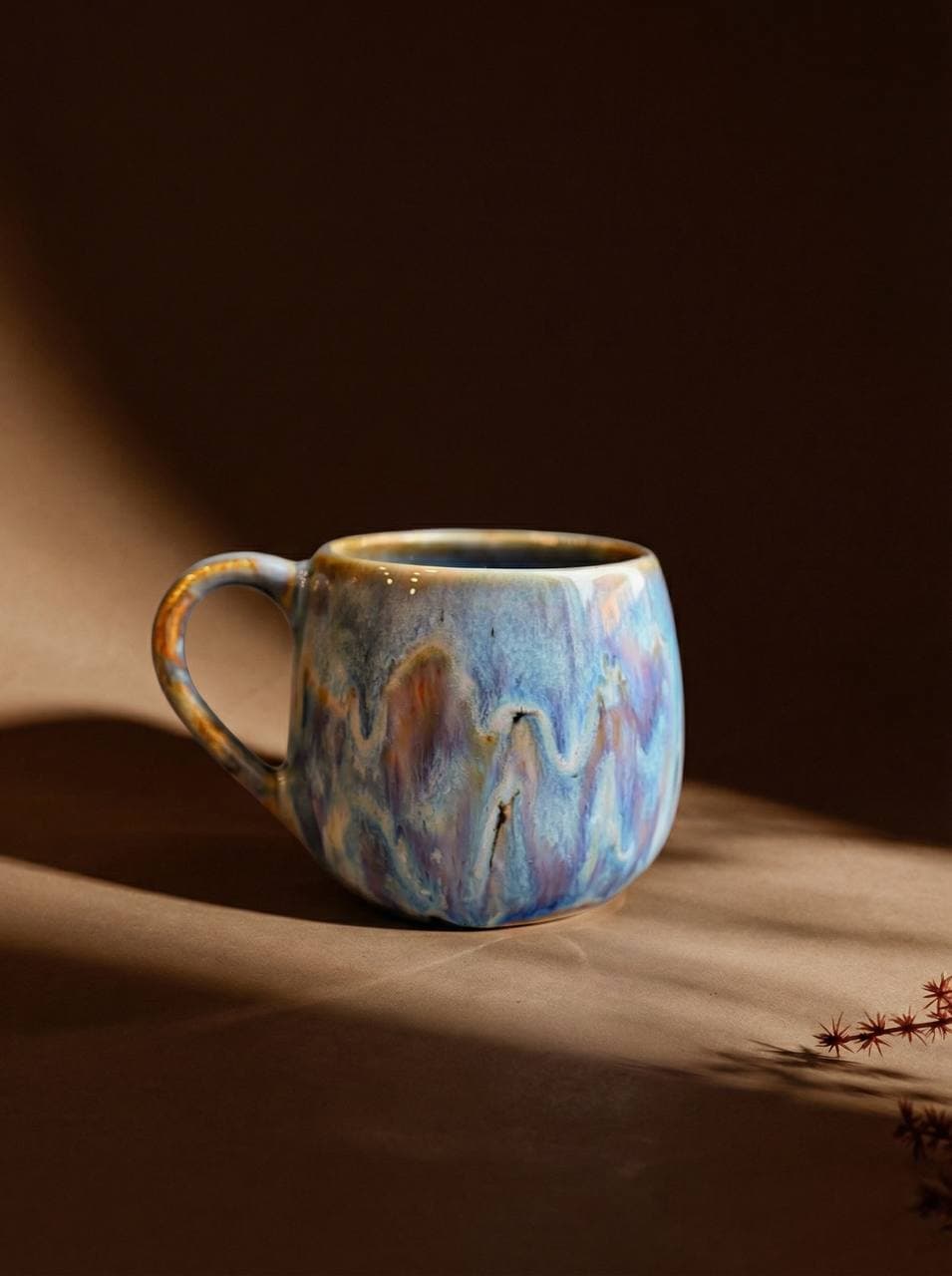 Большая кружка «Северное сияние» — переливы глазури